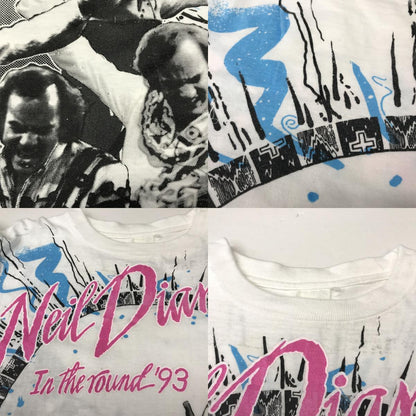 [Used] Short-sleeved T-shirt Neil Diamond 90s Short-sleeved T-shirt All-over pattern IN THE ROUND TOUR 1993 Rock T-shirt Band T-shirt White XL White [Kakogawa Logistics] 