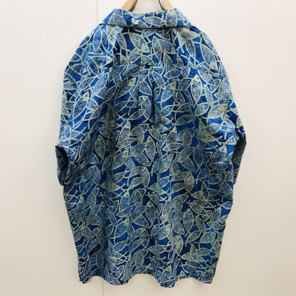 [Used] Orvis long-sleeved shirt, 90s-00s, short-sleeved all-over print shirt, fish pattern, tie-dye style, all-over print shirt, equivalent to XXL, blue, size L [Kakogawa Logistics] 