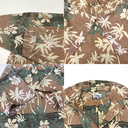 [Used] Reyn Spooner | Reyn Spooner long sleeve shirt Reyn Spooner 90s bikini tag short sleeve aloha shirt palm tree and hibiscus pattern brown Hawaiian shirt XL brown [Kakogawa Logistics] 