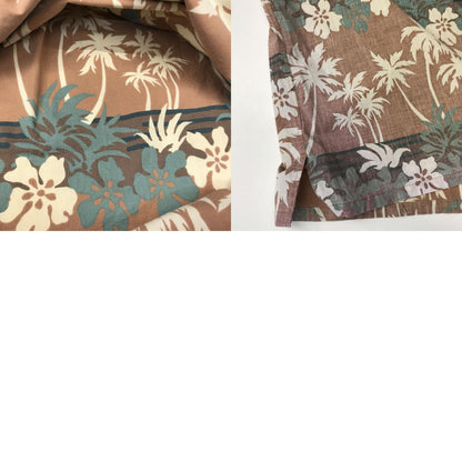[Used] Reyn Spooner | Reyn Spooner long sleeve shirt Reyn Spooner 90s bikini tag short sleeve aloha shirt palm tree and hibiscus pattern brown Hawaiian shirt XL brown [Kakogawa Logistics] 