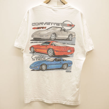 [Used] Hanes | Hanes short-sleeved T-shirt Hanes 90s-00s short-sleeved T-shirt Chevrolet Corvette White L White Size: L [Kakogawa Logistics] 