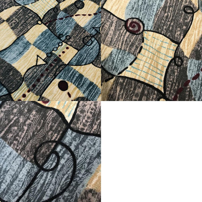 [Used] Long-sleeved shirt Territory Ahead Linen-blend heavy cotton Short-sleeved shirt Pop ethnic art pattern XXL Multicolor Size: L [Kakogawa Logistics] 