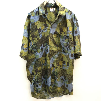 [Used] Long-sleeved shirt Surya Creations Rayon Patterned shirt Short-sleeved shirt Tropical motif pattern? XL Multicolor [Kakogawa Logistics] 