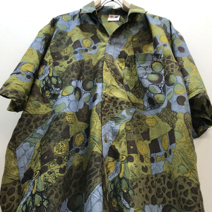 [Used] Long-sleeved shirt Surya Creations Rayon Patterned shirt Short-sleeved shirt Tropical motif pattern? XL Multicolor [Kakogawa Logistics] 