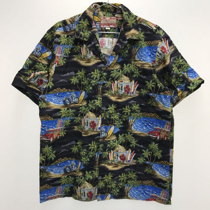 [Used] RJC | RJC short-sleeved shirt 80s-90s RJC Aloha Hawaiian shirt Black Motorcycle pattern Black Size: L [Kakogawa Logistics] 