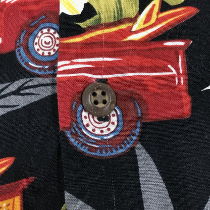 [Used] RJC | RJC Short Sleeve Shirt 70s-80s RJC Aloha Hawaiian Shirt Black WOODY WAGON Pattern Black Size: L [Kakogawa Logistics] 