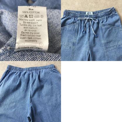 【中古】 パンツ 80～90年代 ANTHOLOGY DENIM ウエストひも付き！デニムイージーリラックステーパードパンツ ブルー【加古川物流】