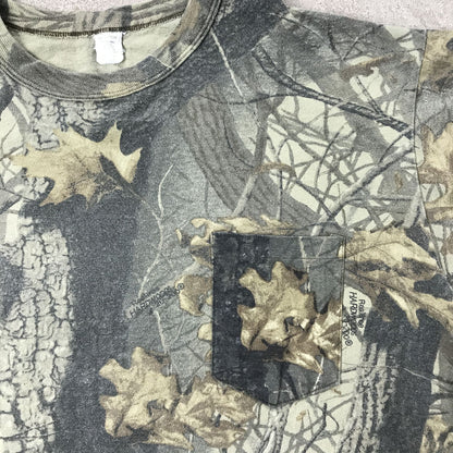 [Used] Short-sleeved T-shirt XXL Short-sleeved Made in USA Real Camo REAL TREE HARDWOODS 20-200 T-shirt Vintage MADE IN USA Survival game Multicolor Size: XXL [Kakogawa Logistics] 