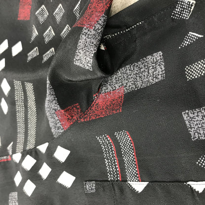 [Used] Short-sleeved shirt L 90s JPN VINTAGE Adam &amp; Eve all-over print polyester shirt short sleeves continuous square diamond pattern red and black and white art-style pattern vintage other [Kakogawa Logistics] 