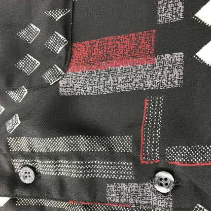 [Used] Short-sleeved shirt L 90s JPN VINTAGE Adam &amp; Eve all-over print polyester shirt short sleeves continuous square diamond pattern red and black and white art-style pattern vintage other [Kakogawa Logistics] 