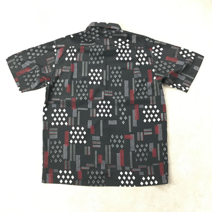 [Used] Short-sleeved shirt L 90s JPN VINTAGE Adam &amp; Eve all-over print polyester shirt short sleeves continuous square diamond pattern red and black and white art-style pattern vintage other [Kakogawa Logistics] 