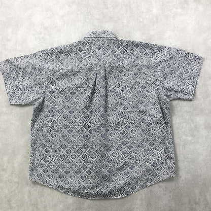 [Used] Short-sleeved shirt XL 90s Munsing print Monogram pattern Cotton shirt Short sleeve Vintage Other Size: XL [Kakogawa Logistics] 