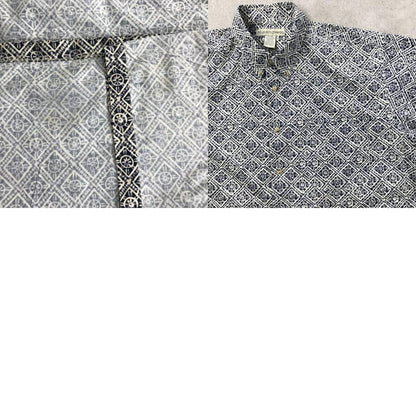 [Used] Short-sleeved shirt XL 90s Munsing print Monogram pattern Cotton shirt Short sleeve Vintage Other Size: XL [Kakogawa Logistics] 