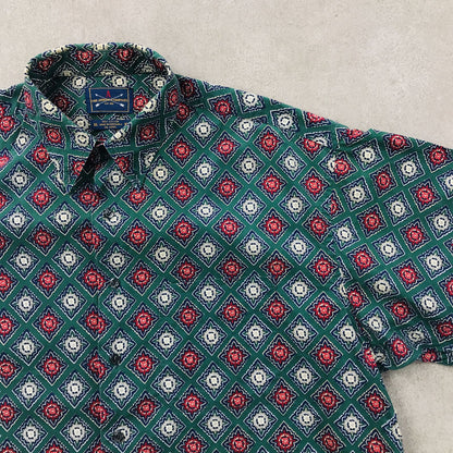 [Used] Short-sleeved shirt XL 90s THE ARROW COMPANY All-over pattern Monogram pattern Cotton shirt Short sleeve Vintage Other Size: XL [Kakogawa Logistics] 
