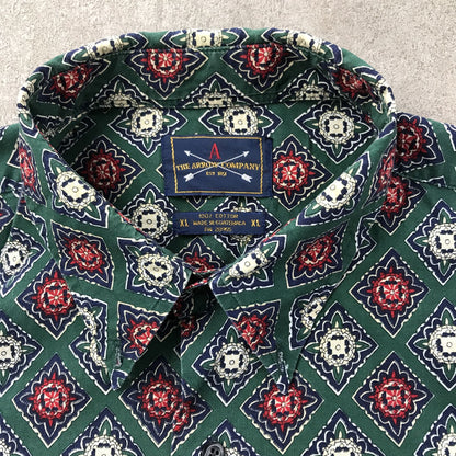 [Used] Short-sleeved shirt XL 90s THE ARROW COMPANY All-over pattern Monogram pattern Cotton shirt Short sleeve Vintage Other Size: XL [Kakogawa Logistics] 