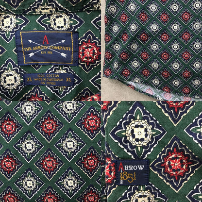 [Used] Short-sleeved shirt XL 90s THE ARROW COMPANY All-over pattern Monogram pattern Cotton shirt Short sleeve Vintage Other Size: XL [Kakogawa Logistics] 