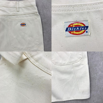[Used] Dickies | Dickies shorts from the 70s Dickies Dickies dead stock? Half painter pants Shorts Work pants Off-white Natural cotton twill Half pants Work shorts White [Kakogawa Logistics] 