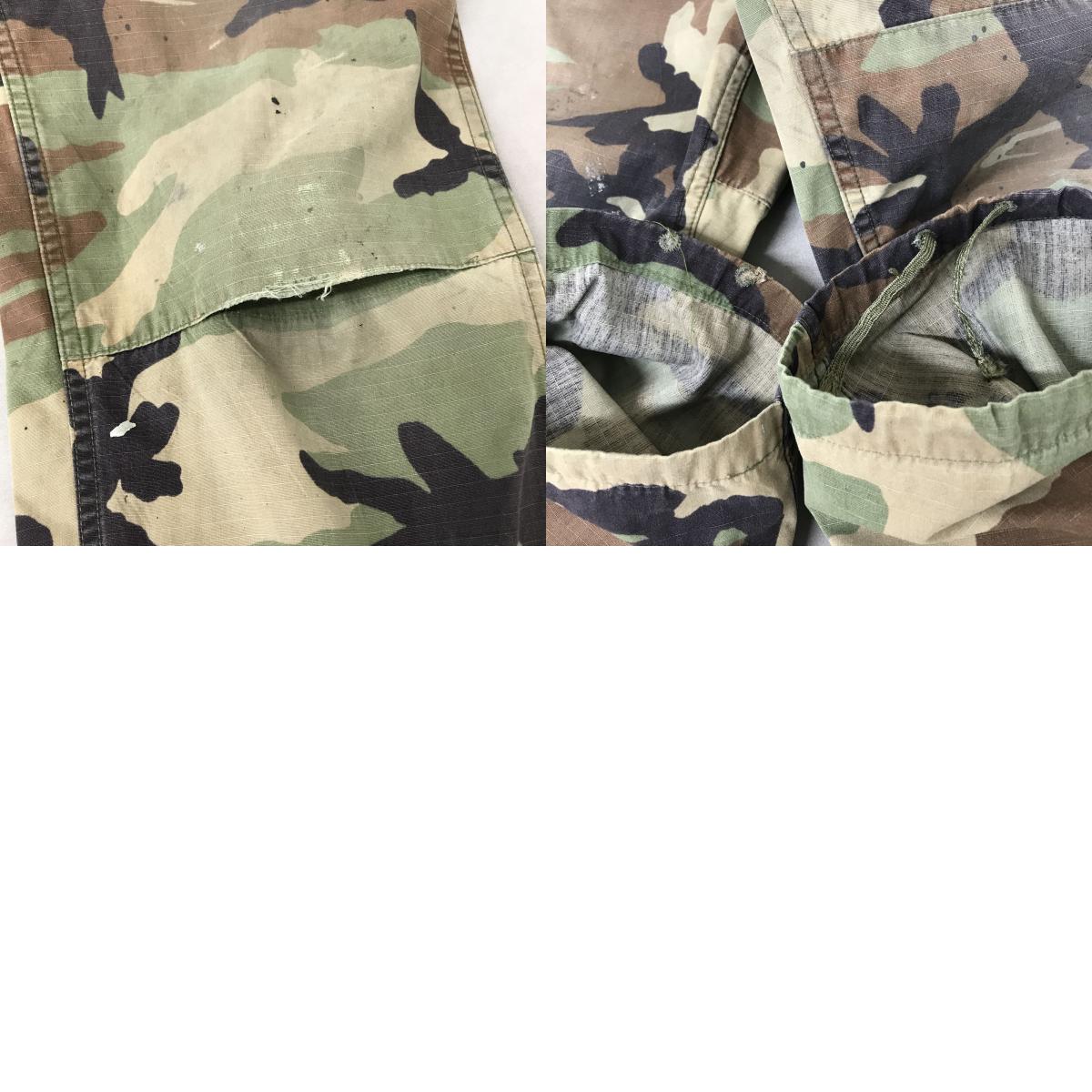 【中古】 パンツ 80年代? 米軍 ウッドランドカモ 迷彩 リップストップ ミリタリー カーゴパンツ コンバットパンツ BDU パンツ USA製 メンズ MEDIUM-REGULAR マルチカラー【加古川物流】