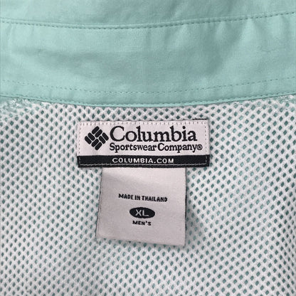 [Used] Short-sleeved shirt XL COLUMBIA PFG FM7130 Columbia 100% cotton type with company embroidery Short-sleeved fishing shirt S/S SHIRT Short sleeve Sherbet green Bonehead green Size: XL [Kakogawa Logistics] 