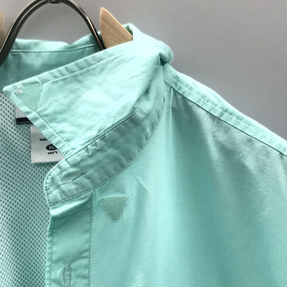 [Used] Short-sleeved shirt XL COLUMBIA PFG FM7130 Columbia 100% cotton type with company embroidery Short-sleeved fishing shirt S/S SHIRT Short sleeve Sherbet green Bonehead green Size: XL [Kakogawa Logistics] 