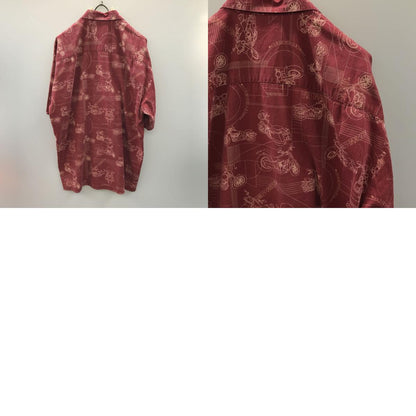 [Used] HARLEY-DAVIDSON | Harley Davidson short-sleeved shirt Harley-Davidson rayon blend vintage shirt 90s Harley Davidson HARLEY DAVIDSON motorcycle pattern aloha shirt all-over print shirt burgundy Bordeaux/Burgundy size: L [Kakogawa Logistics] 