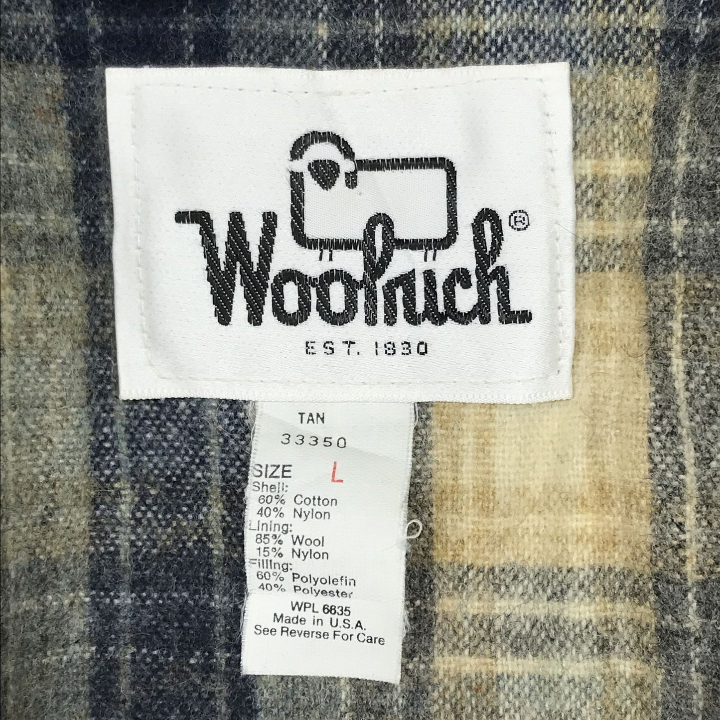 WOOLRICH | ウールリッチ ブルゾン 70年代～80年代 USA製 ウールリッチ WOOLRICH ベスト ロクヨンクロス 60/49 ベージュ 裏ウールライナー付き ベージュ サイズ：L