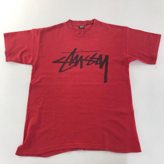 【中古】STUSSY | ステューシー Old Stussy LOGO Tee 半袖Ｔシャツ レッド サイズ：L【加古川物流】