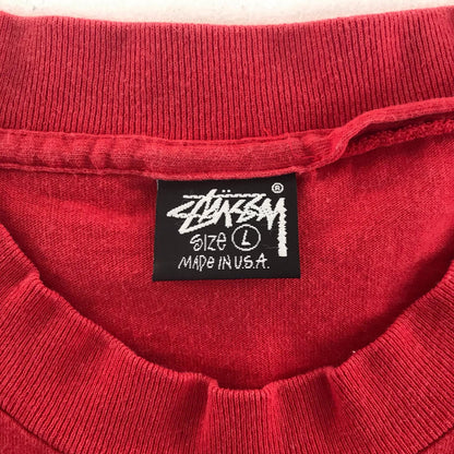 【中古】STUSSY | ステューシー Old Stussy LOGO Tee 半袖Ｔシャツ レッド サイズ：L【加古川物流】