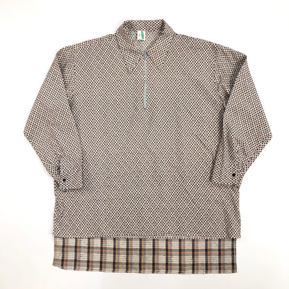 [Used] VINTAGE clothing | Vintage Iryo Planet EURO VINTAGE Geometric pattern collar new arrival half zip long sleeve shirt [Kakogawa Logistics] 