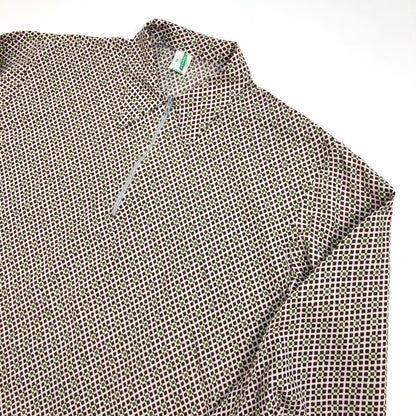 [Used] VINTAGE clothing | Vintage Iryo Planet EURO VINTAGE Geometric pattern collar new arrival half zip long sleeve shirt [Kakogawa Logistics] 