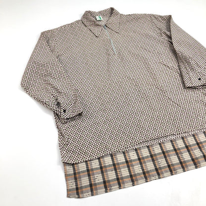 [Used] VINTAGE clothing | Vintage Iryo Planet EURO VINTAGE Geometric pattern collar new arrival half zip long sleeve shirt [Kakogawa Logistics] 
