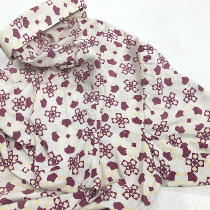 [Used] VINTAGE clothing | Vintage Iryo 60s-70s EURO pajama shirt geometric pattern made in Vietnam long sleeve shirt [Kakogawa Logistics] 