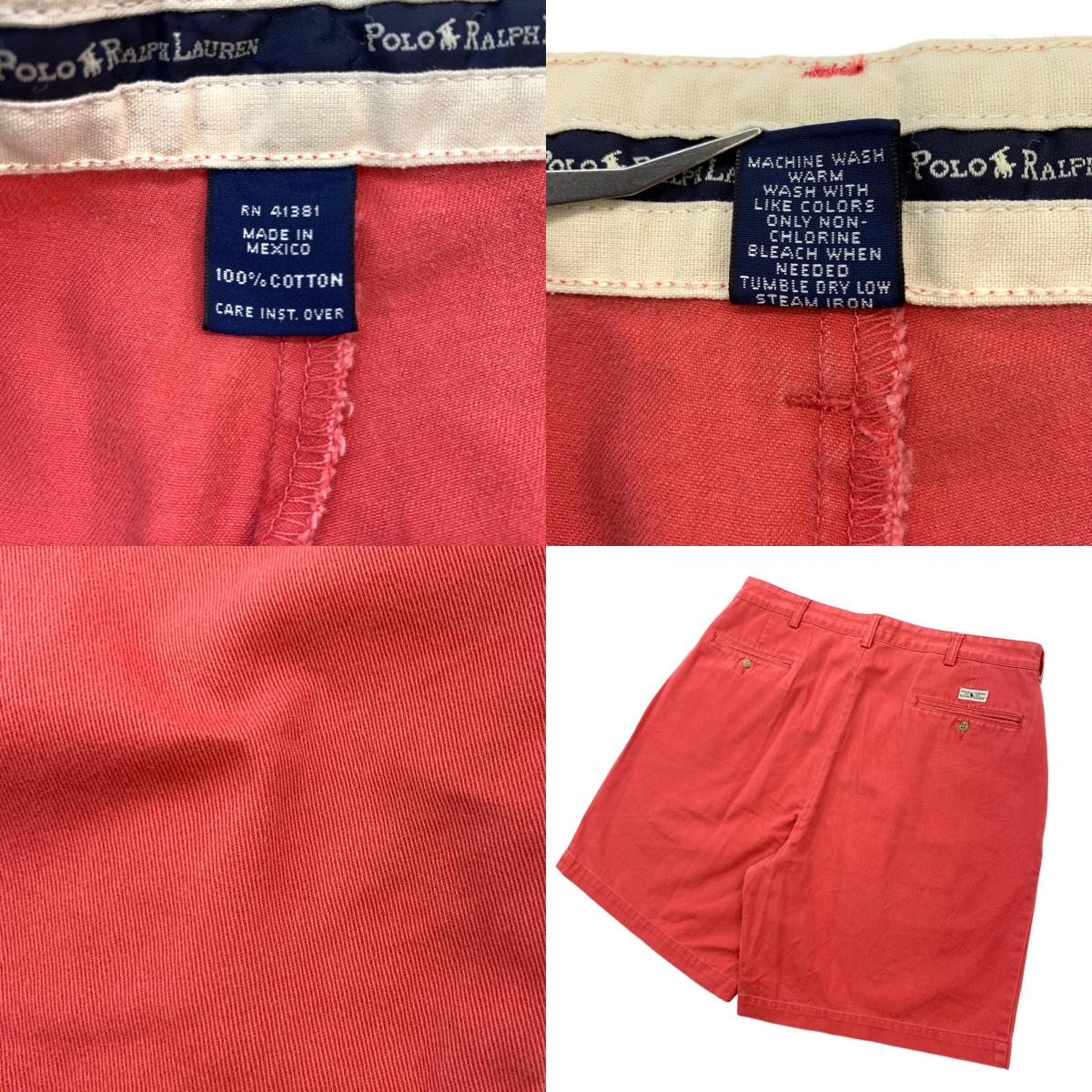 【中古】POLO RALPH LAUREN | ポロ・ラルフローレン POLO CHINO　2タック チノ ショートパンツ ピンク サイズ：36【加古川物流】