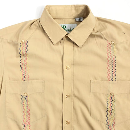 [Used] PANABRISA Cuba Shirt, Short Sleeve Shirt, Yellow, Size: L [Kakogawa Logistics] 