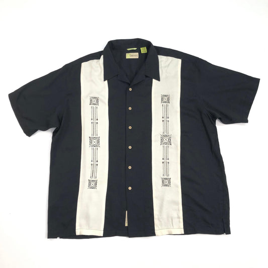 [Used] CUBAVERA Rayon Blend Cuban Shirt Short Sleeve Shirt Black [Kakogawa Logistics] 