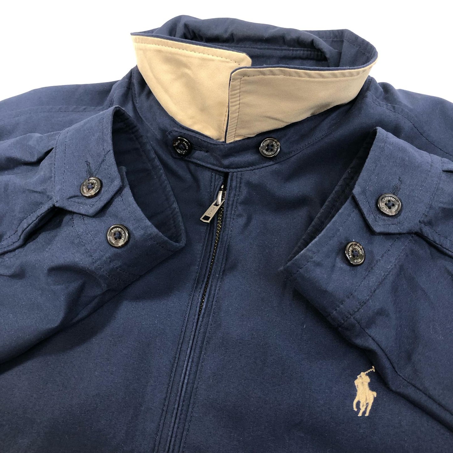 【中古】POLO RALPH LAUREN | ポロ・ラルフローレン スイングトップ ネイビー サイズ：L【加古川物流】