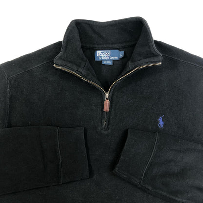 【中古】POLO RALPH LAUREN | ポロ・ラルフローレン ニット ハーフジップ スウェット ブラック サイズ：L【加古川物流】