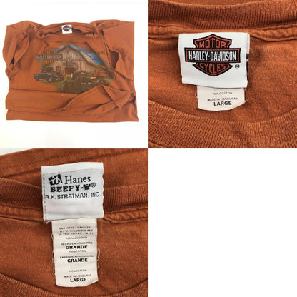 【中古】HARLEY-DAVIDSON | ハーレーダビットソン 半袖Ｔシャツ オレンジ サイズ：L【加古川物流】