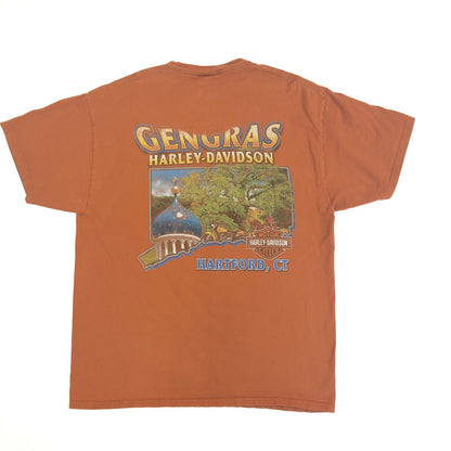 【中古】HARLEY-DAVIDSON | ハーレーダビットソン 半袖Ｔシャツ オレンジ サイズ：L【加古川物流】