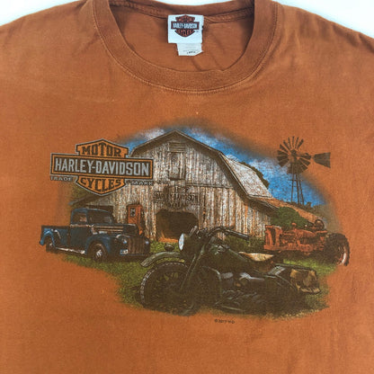 【中古】HARLEY-DAVIDSON | ハーレーダビットソン 半袖Ｔシャツ オレンジ サイズ：L【加古川物流】