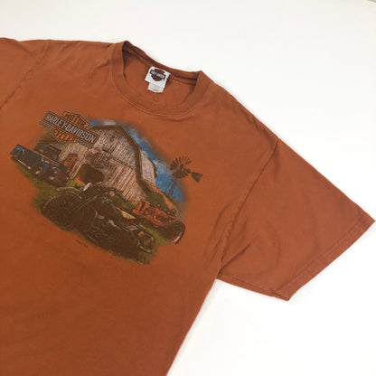 【中古】HARLEY-DAVIDSON | ハーレーダビットソン 半袖Ｔシャツ オレンジ サイズ：L【加古川物流】
