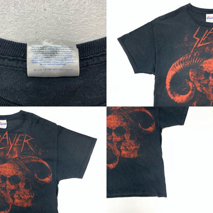 [Used] VINTAGE clothing | Vintage Iryo Hanes HEAVYWEIGHT SLAYER TOUR Tee Band Skull Short Sleeve T-shirt Black Size: L [Kakogawa Logistics] 