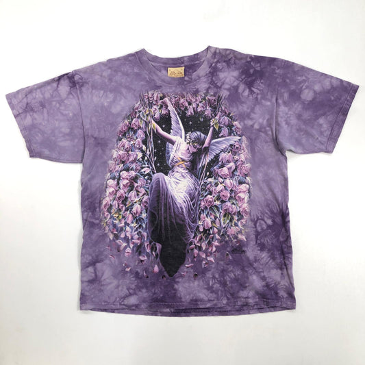 【中古】 THE MOUNTAIN ザ マウンテン 天使 薔薇 妖精 半袖Ｔシャツ タイダイ サイズ：L【加古川物流】