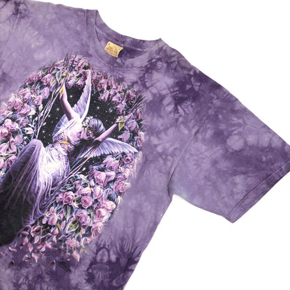 【中古】 THE MOUNTAIN ザ マウンテン 天使 薔薇 妖精 半袖Ｔシャツ タイダイ サイズ：L【加古川物流】