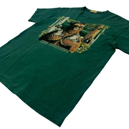 [Used] THE MOUNTAIN NICE HOOTERS Bear Short Sleeve T-Shirt Green Size: L [Kakogawa Logistics] 