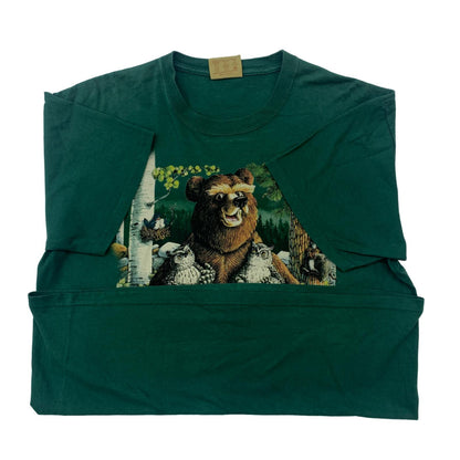 [Used] THE MOUNTAIN NICE HOOTERS Bear Short Sleeve T-Shirt Green Size: L [Kakogawa Logistics] 