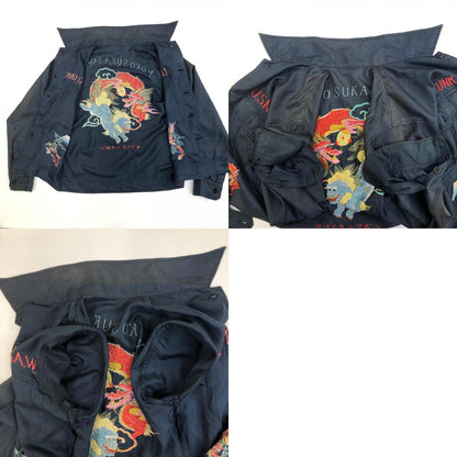 [Used] VINTAGE clothing | Vintage Iryo Suka shirt, long sleeve shirt, navy, size: M [Kakogawa Logistics] 