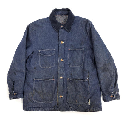 [Used] Wrangler | Wrangler 70s denim coveralls, blanket lining, corduroy collar, indigo, size L [Kakogawa Logistics] 