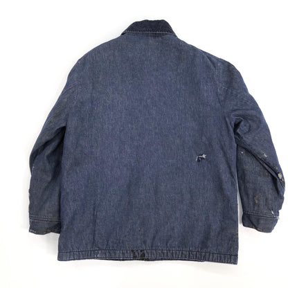 [Used] Wrangler | Wrangler 70s denim coveralls, blanket lining, corduroy collar, indigo, size L [Kakogawa Logistics] 