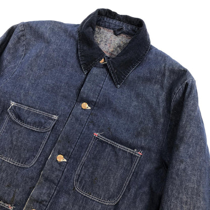 [Used] Wrangler | Wrangler 70s denim coveralls, blanket lining, corduroy collar, indigo, size L [Kakogawa Logistics] 